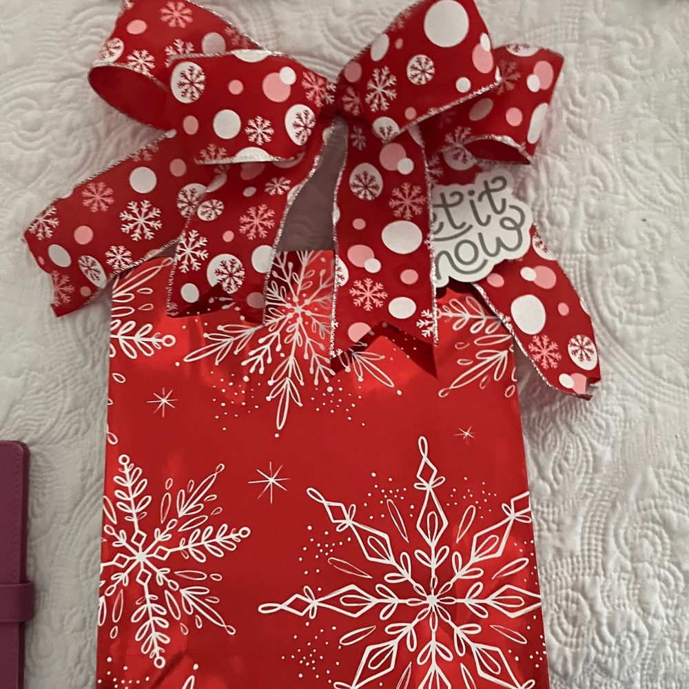Festive Red Snowflake Gift Bag